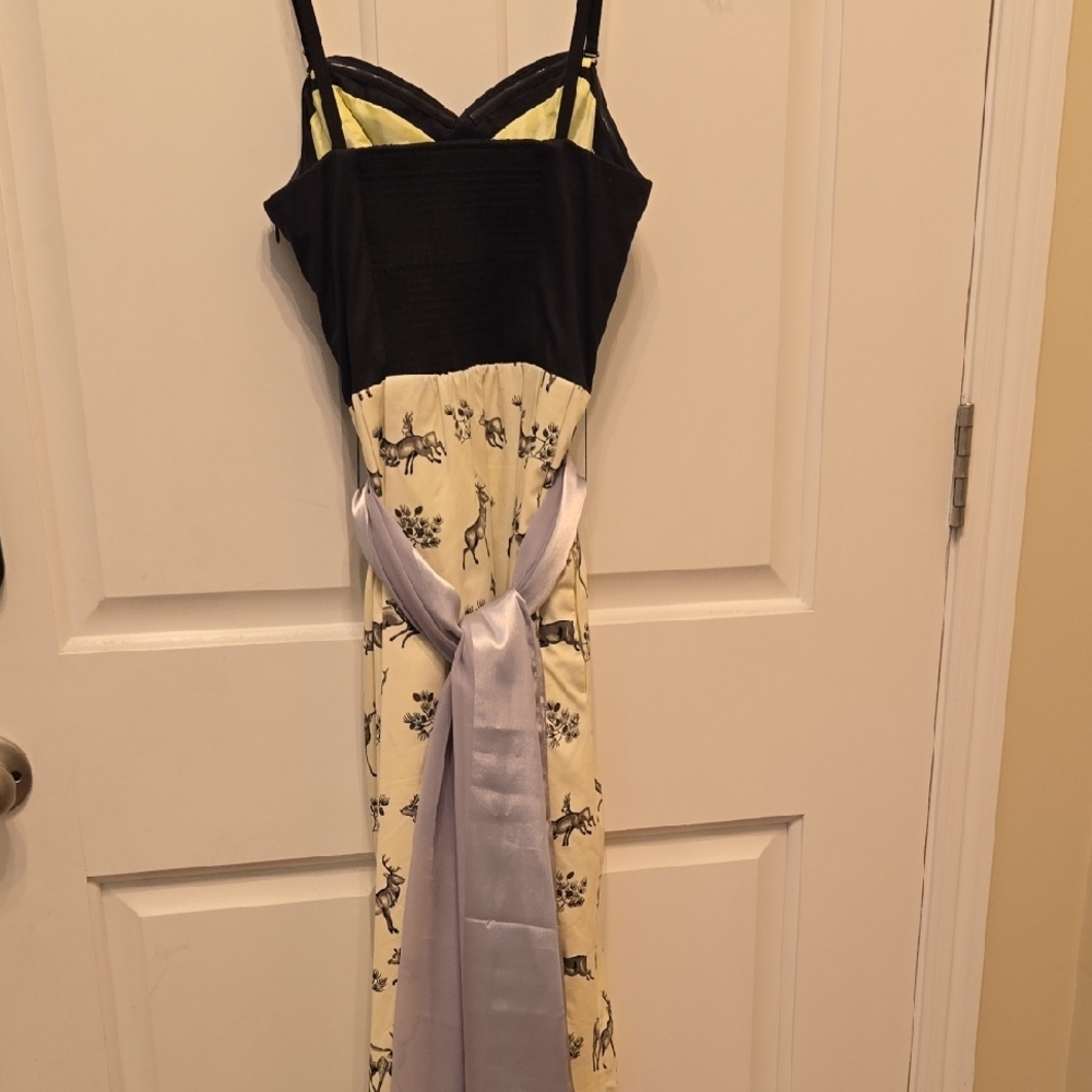 Anthropologie Black and Cream Midi Dress - Picture 4 of 6